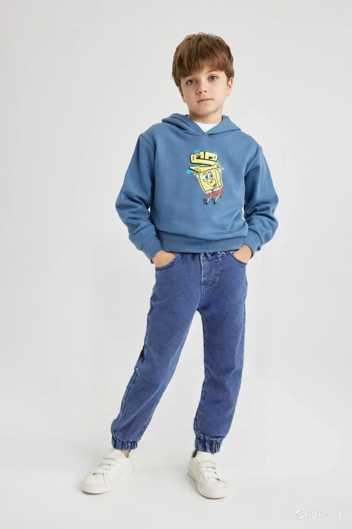 Bel Paça Lastikli Slim Fit Jogger Erkek Çocuk Kot Pantolon