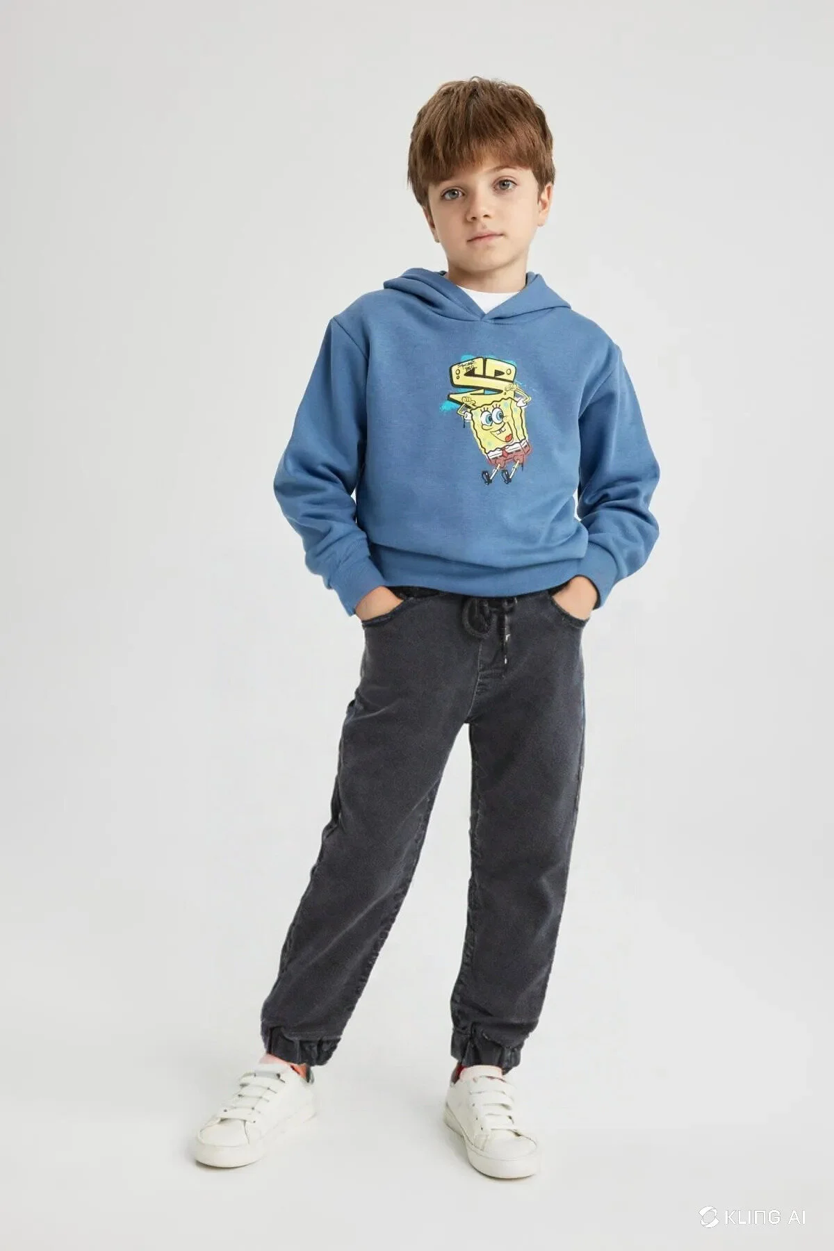 Bel Paça Lastikli Slim Fit Jogger Erkek Çocuk Kot Pantolon