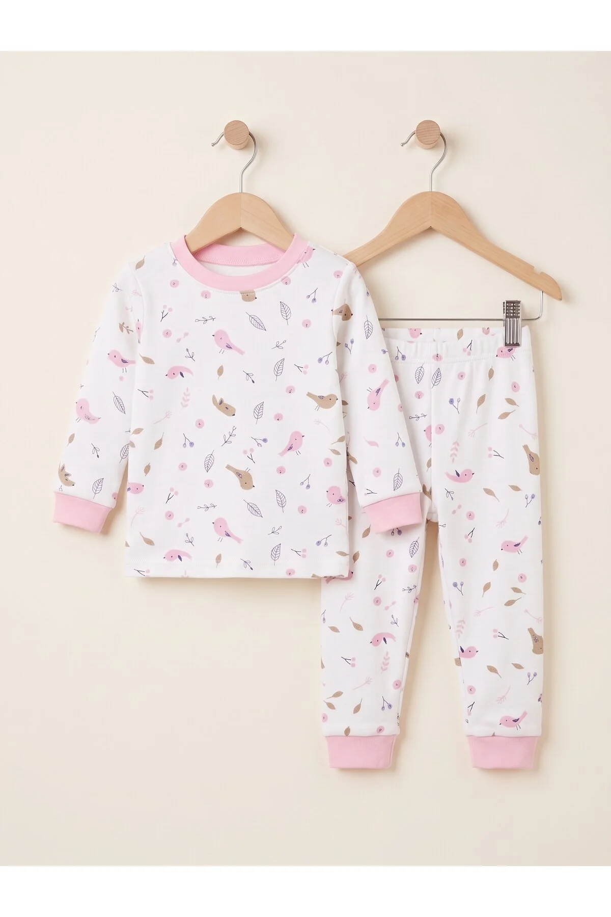 Minik Desenli Süprem Penye Kumaş % 100 Pamuk 3-24 Ay Bebek Pijama Takımı ( Tam Kalıp )